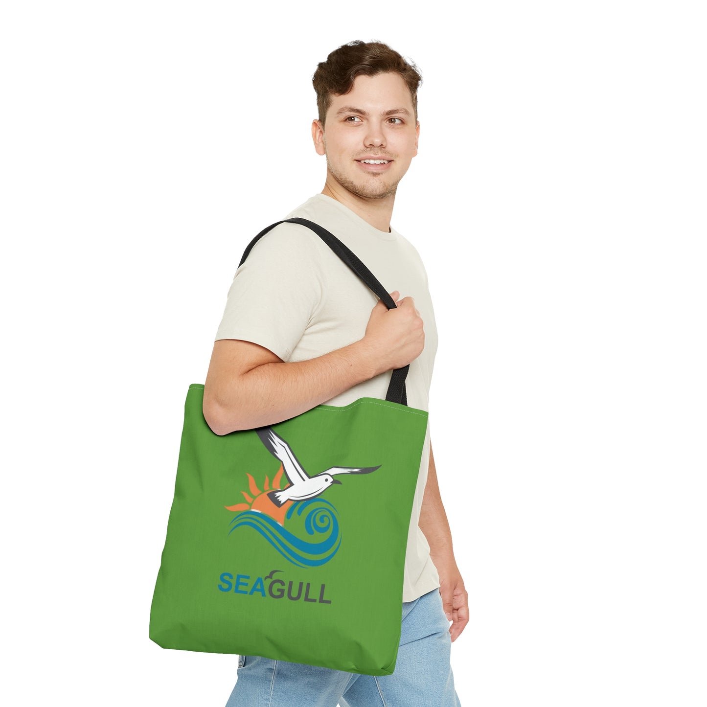 Green Seagull Tote Bag