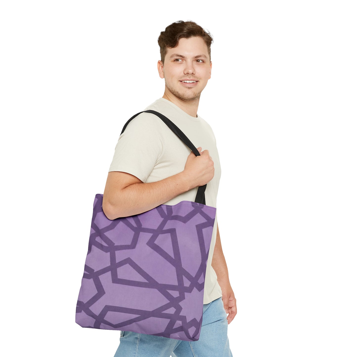 Purple Tote Bag (Geometric Patterns)