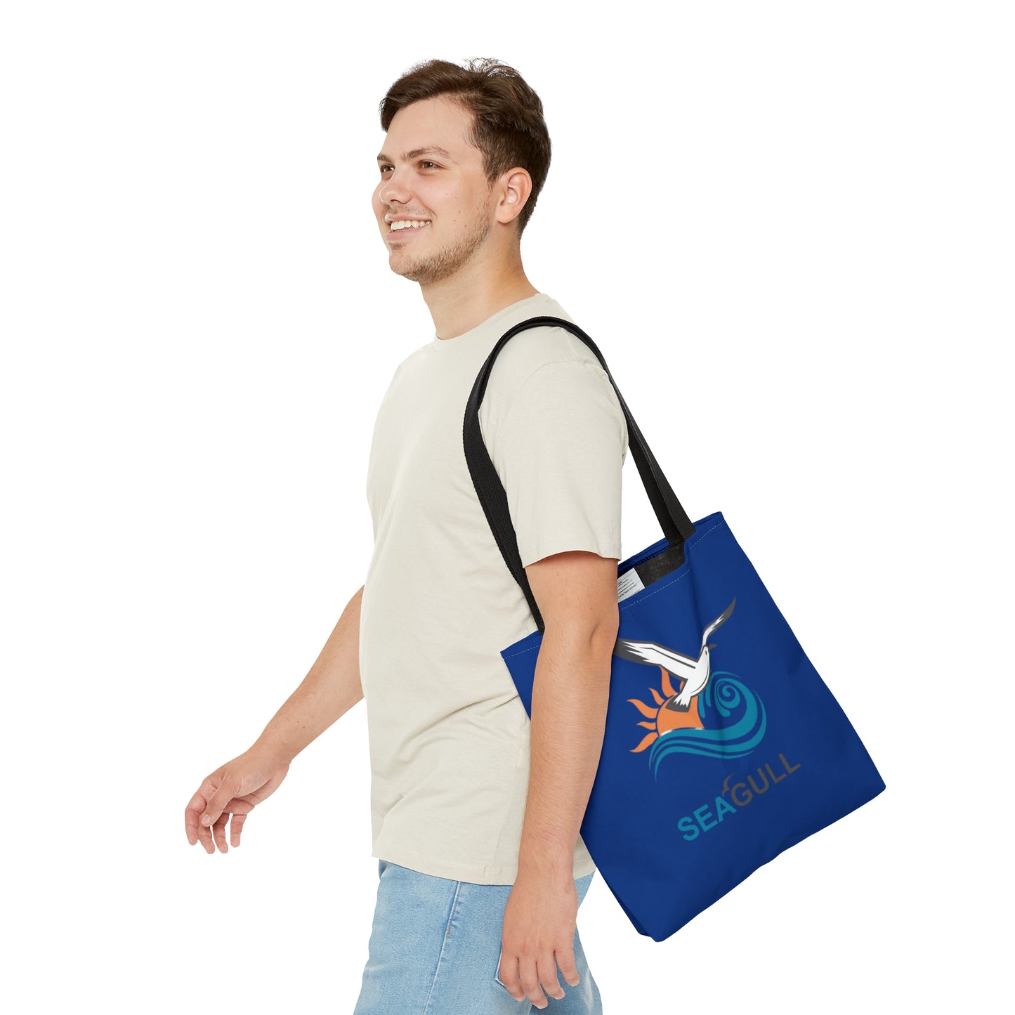 Dark Blue Seagull Tote Bag