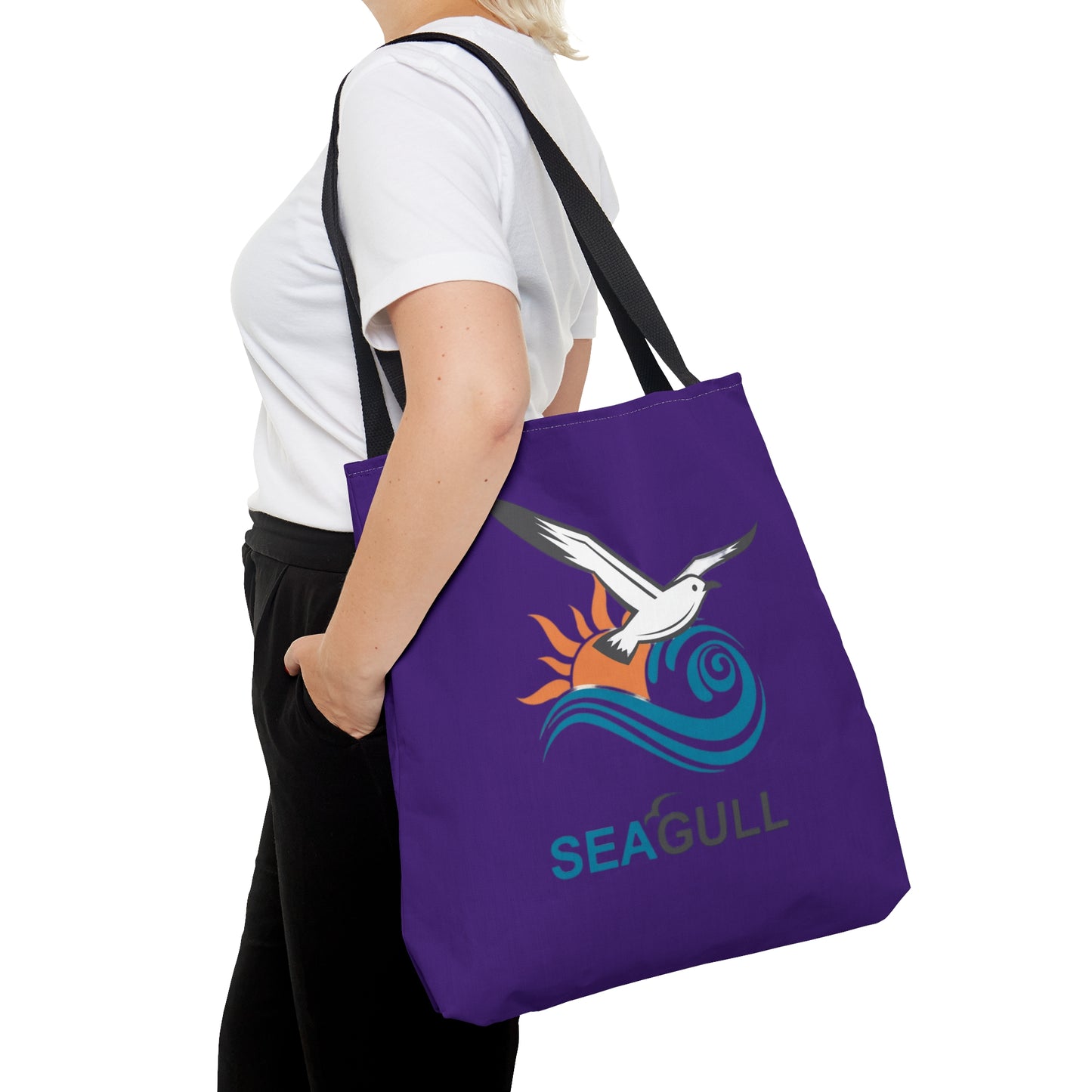 Purple Seagull Tote Bag