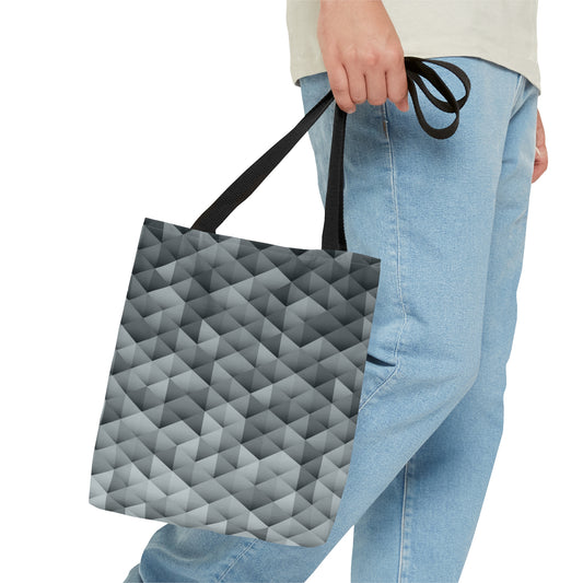 Grey Tote Bag (Geometric Patterns)