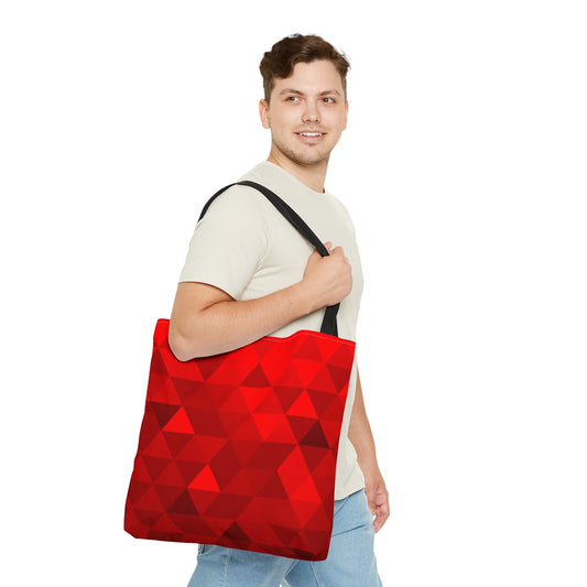 Red Tote Bag (Geometric Patterns)