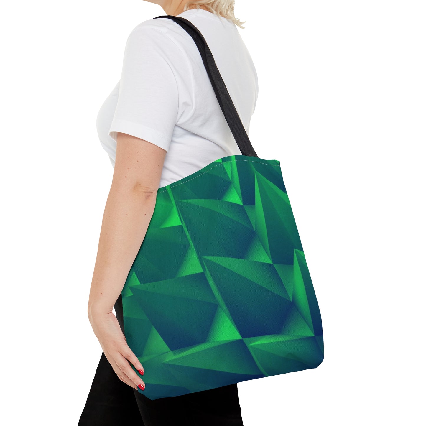 Green Tote Bag (Geometric Patterns)