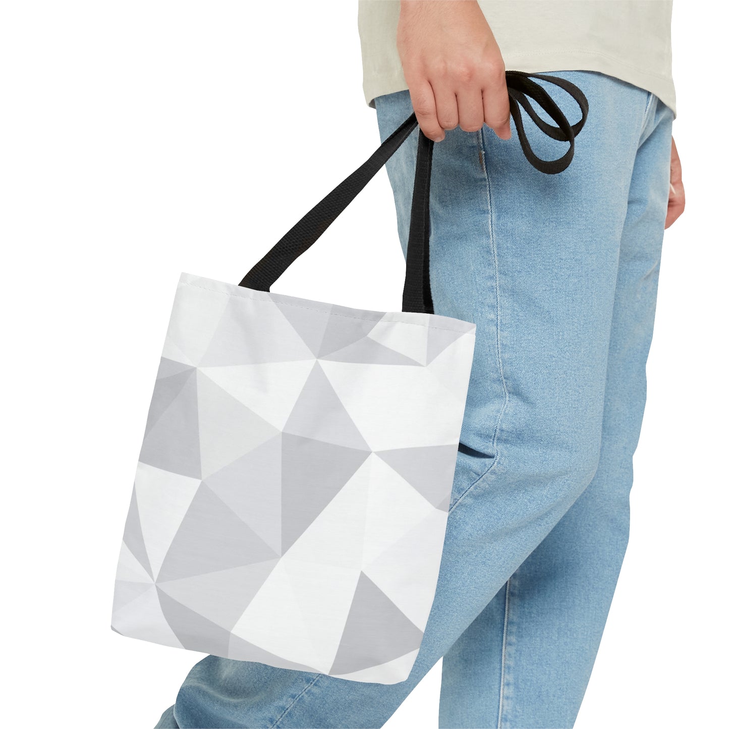 White Tote Bag (Geometric patterns)