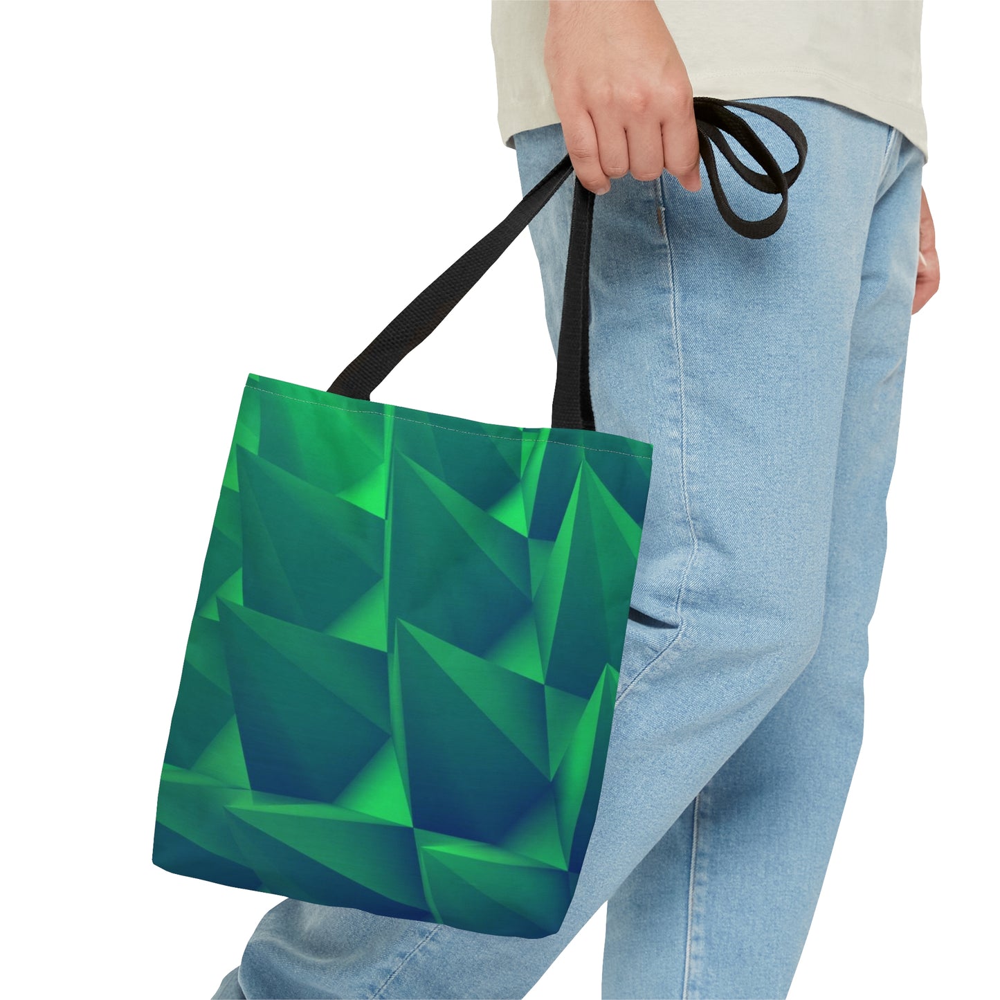 Green Tote Bag (Geometric Patterns)