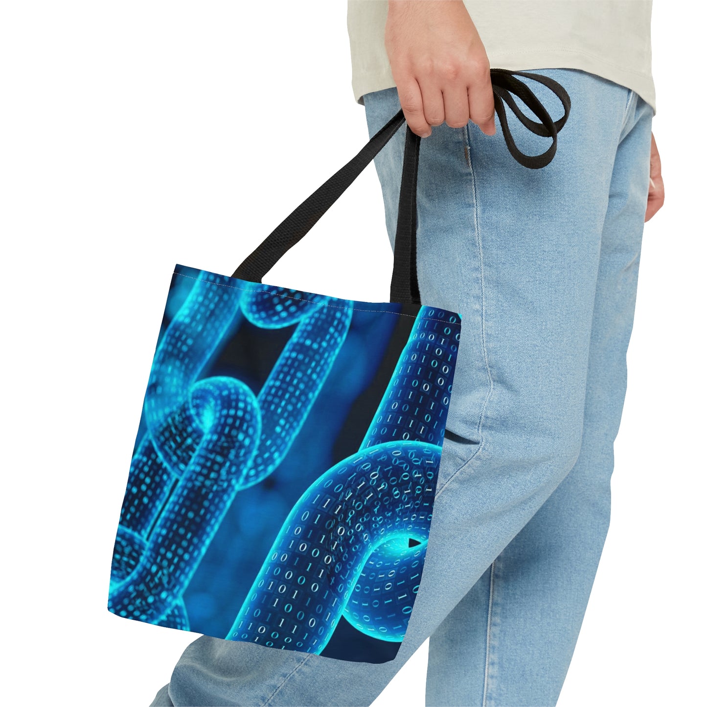 Blue Chain Tote Bag