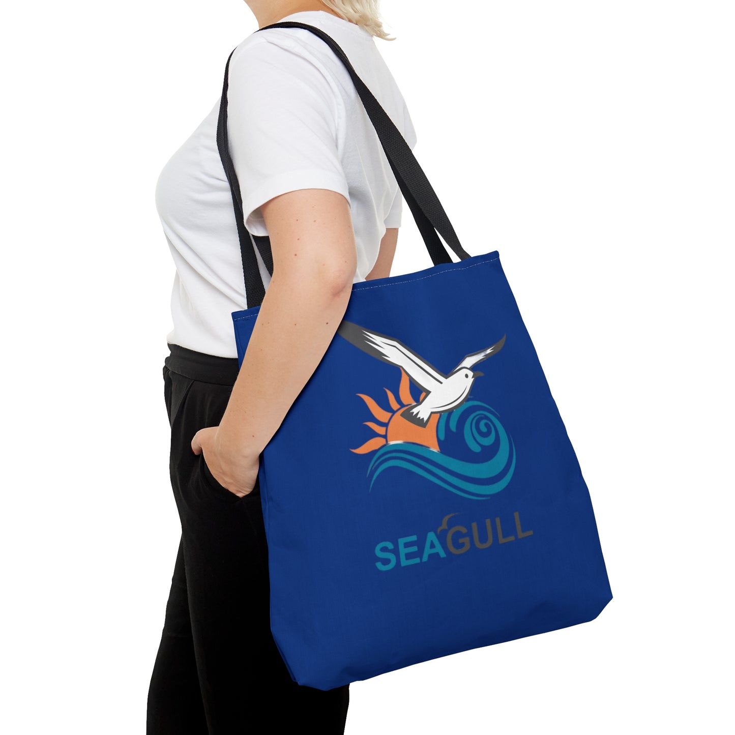 Dark Blue Seagull Tote Bag