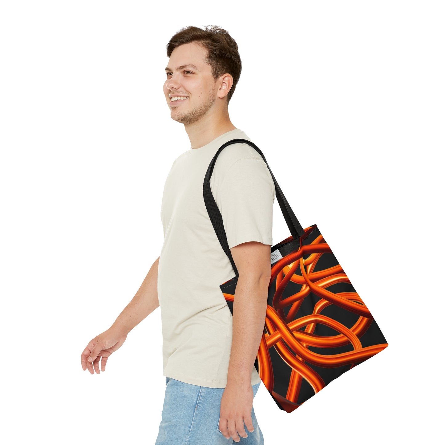 Orange Chain Tote Bag