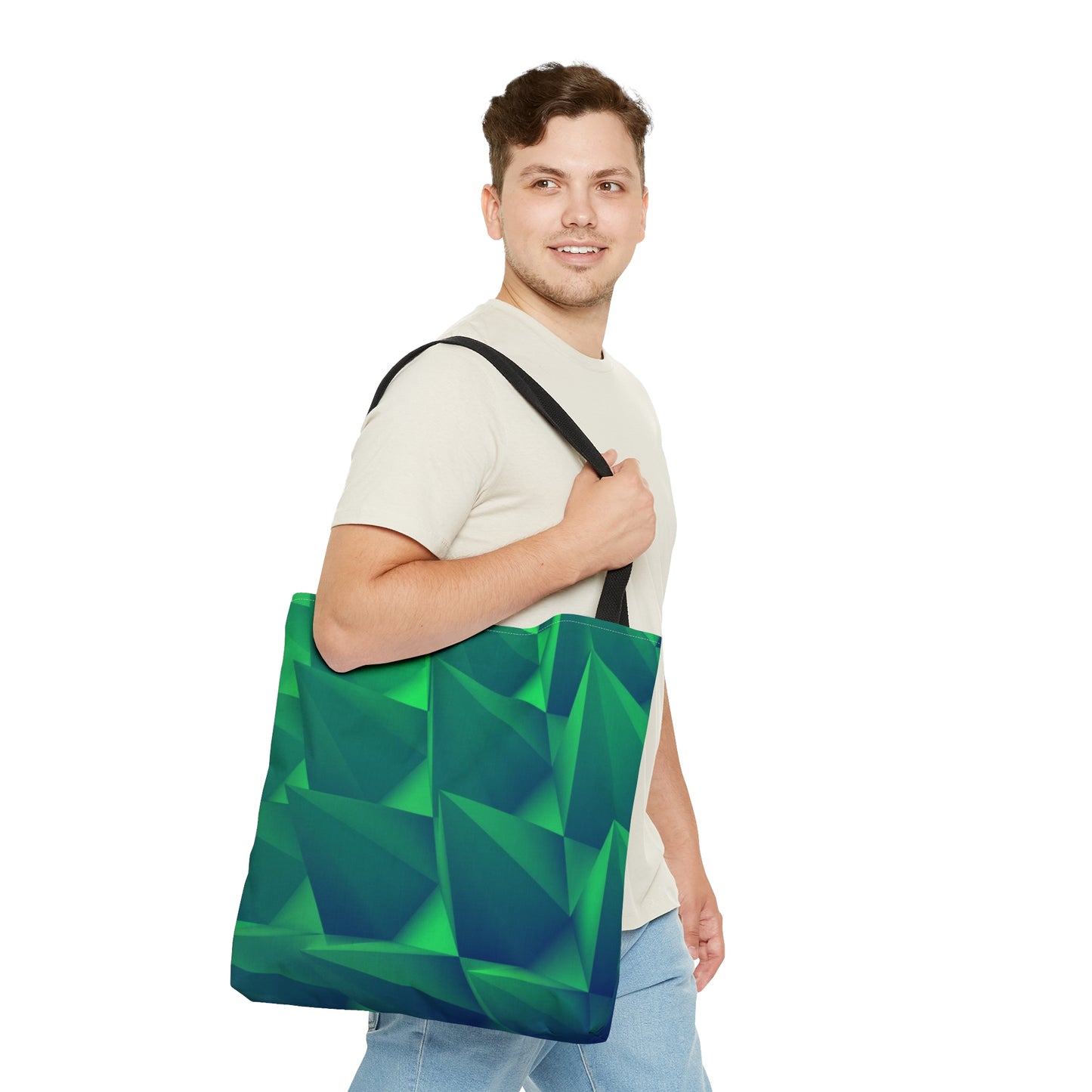 Green Tote Bag (Geometric Patterns)