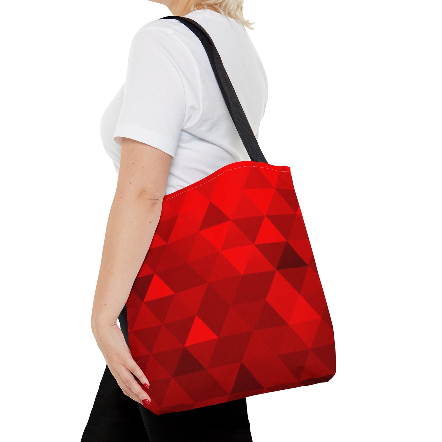 Red Tote Bag (Geometric Patterns)