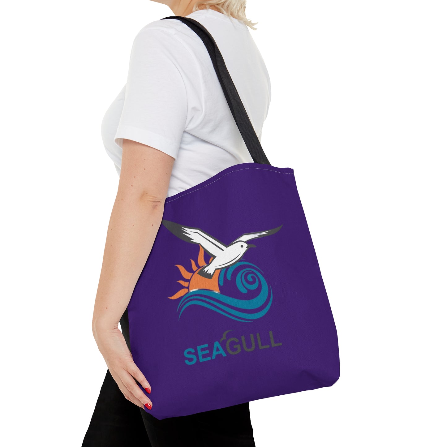 Purple Seagull Tote Bag