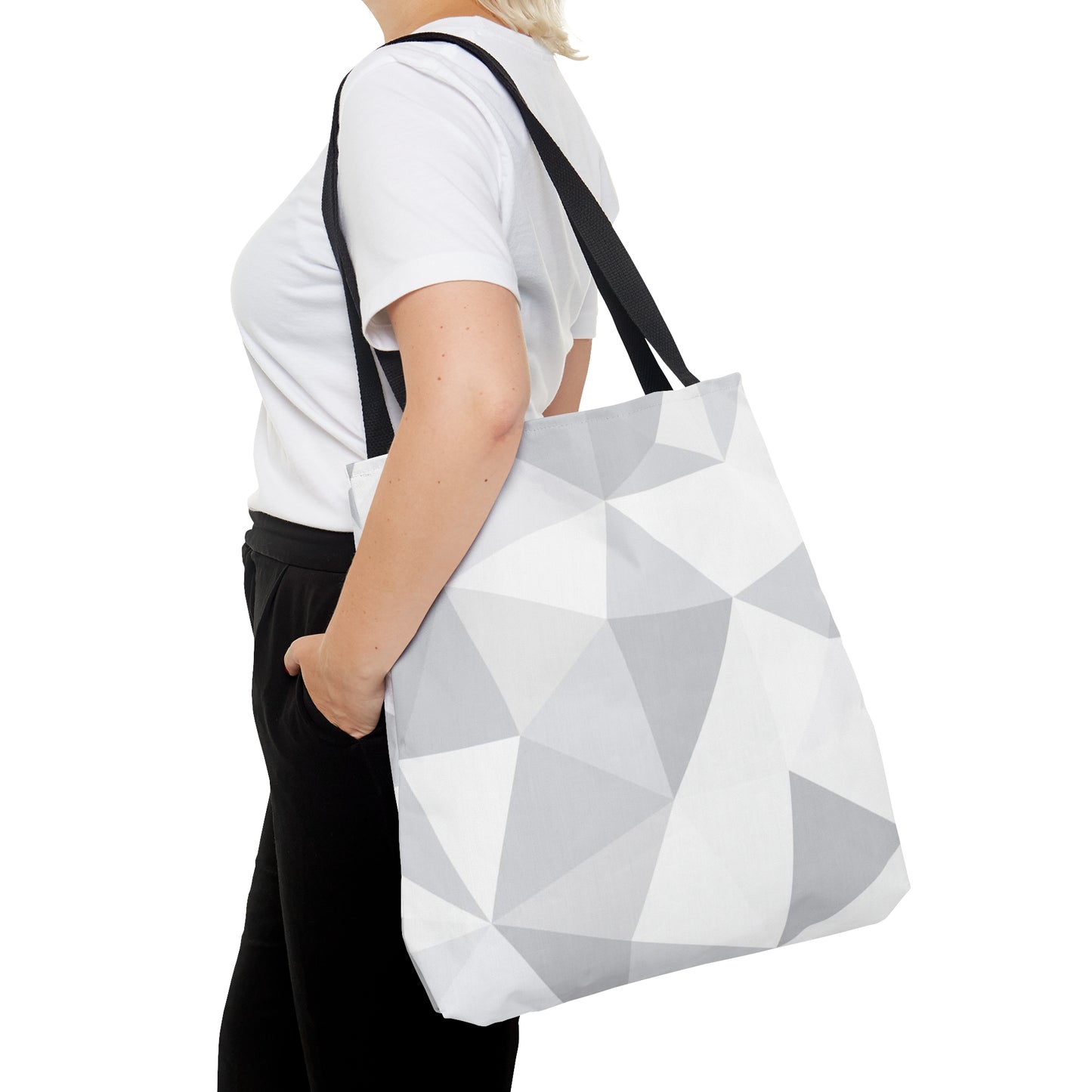 White Tote Bag (Geometric patterns)