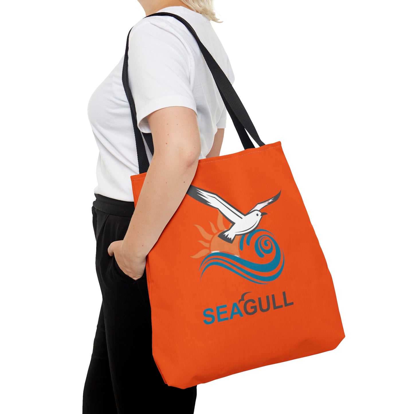 Orange Seagull Tote Bag