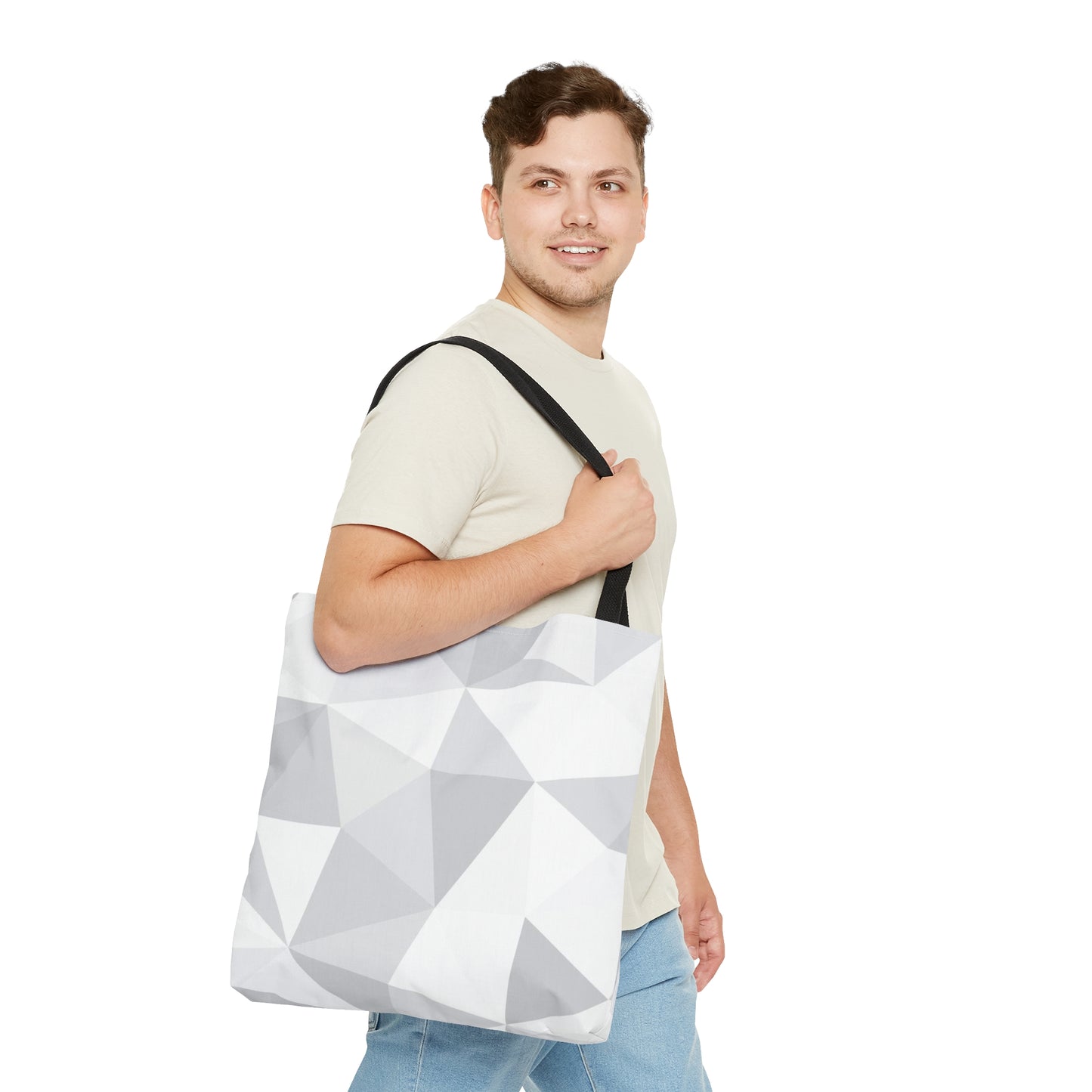 White Tote Bag (Geometric patterns)