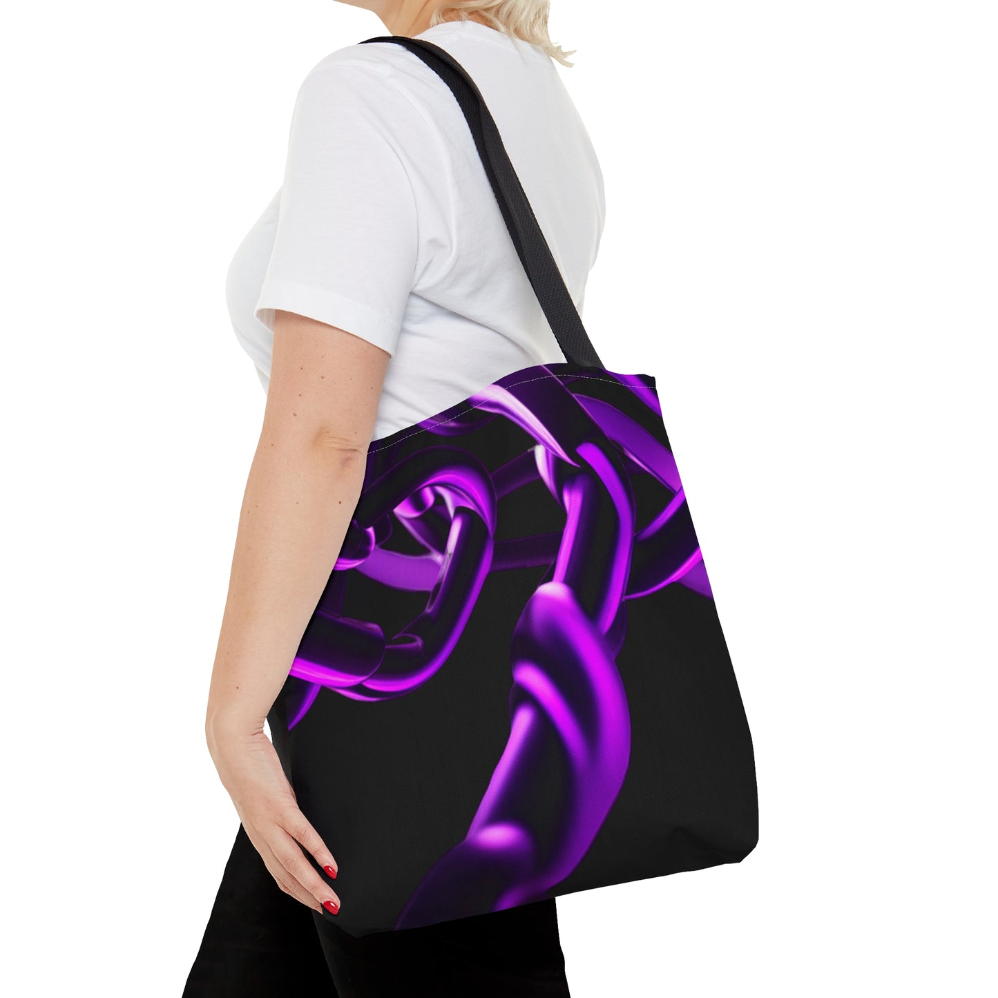 Purple Chain Tote Bag