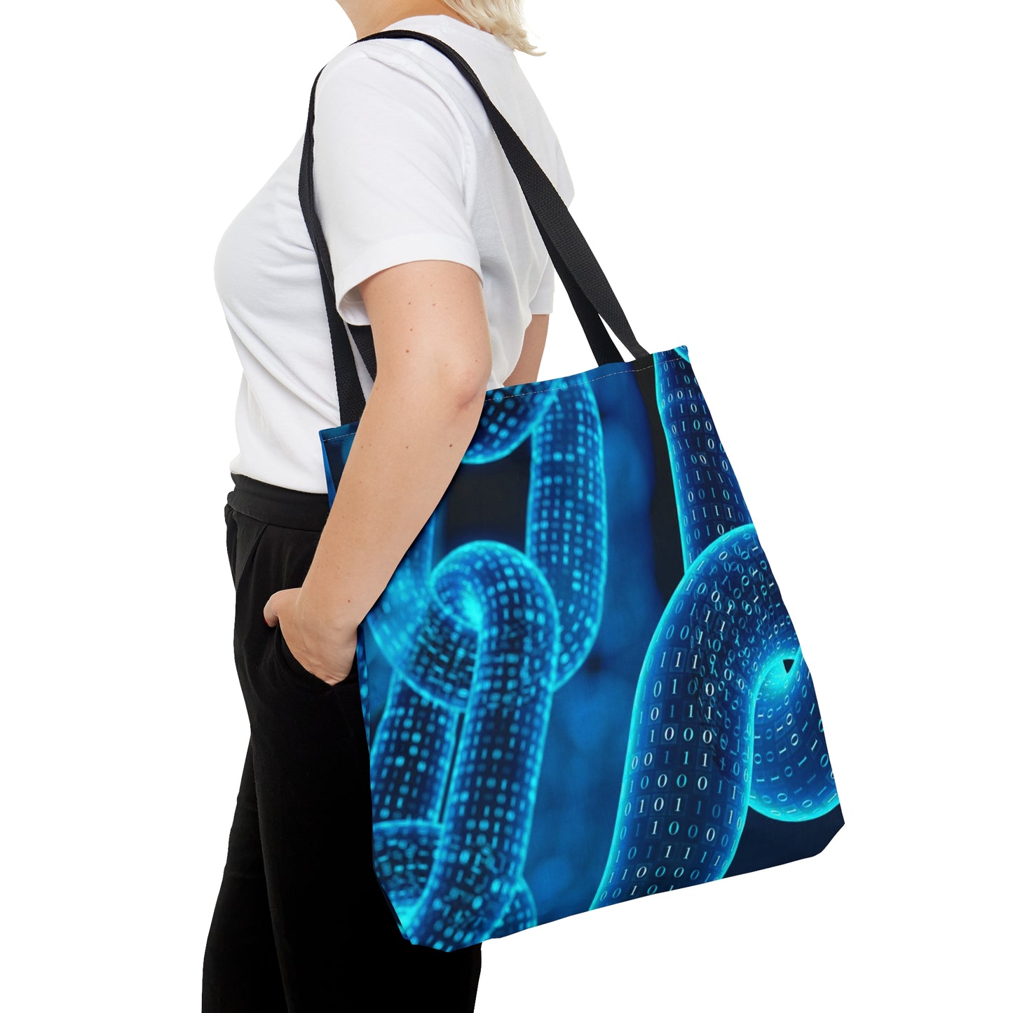 Blue Chain Tote Bag