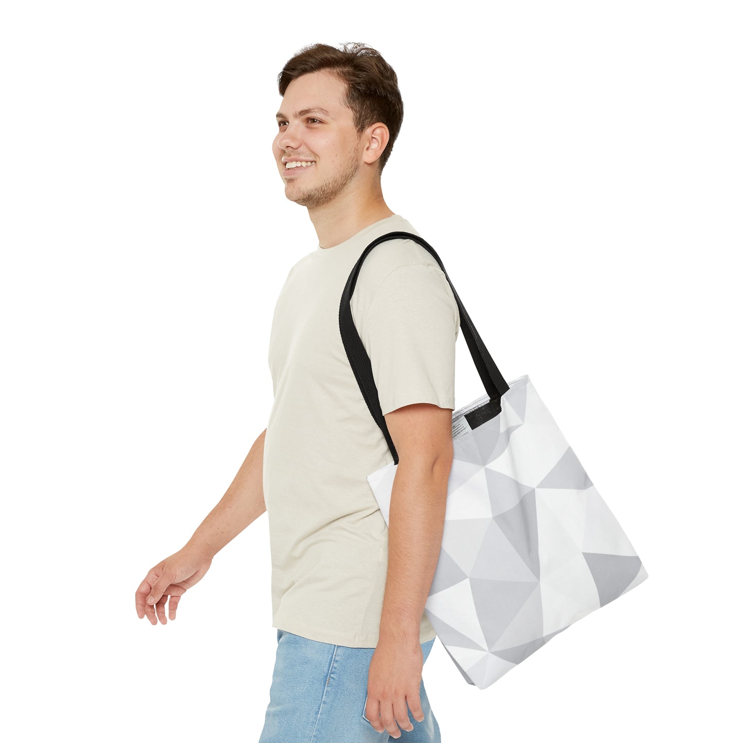 White Tote Bag (Geometric patterns)