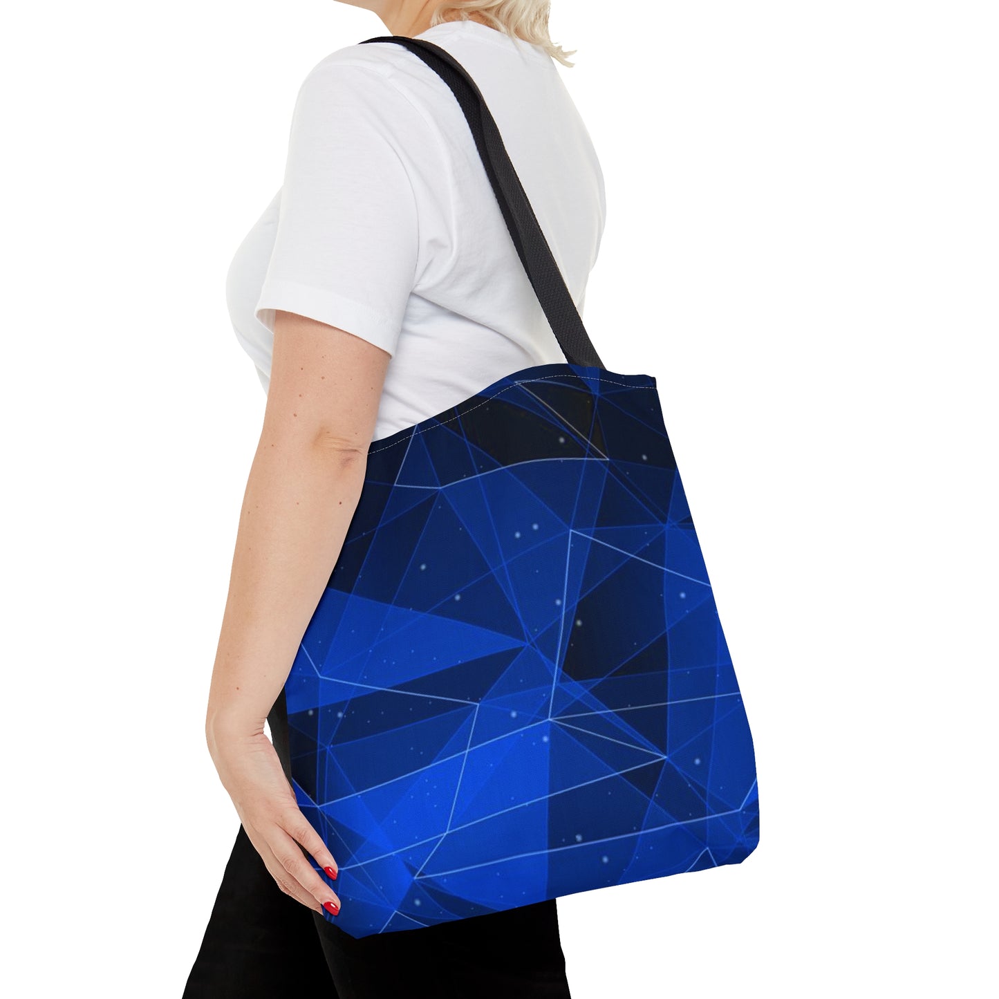 Dark Blue Tote Bag (Geometric Patterns)