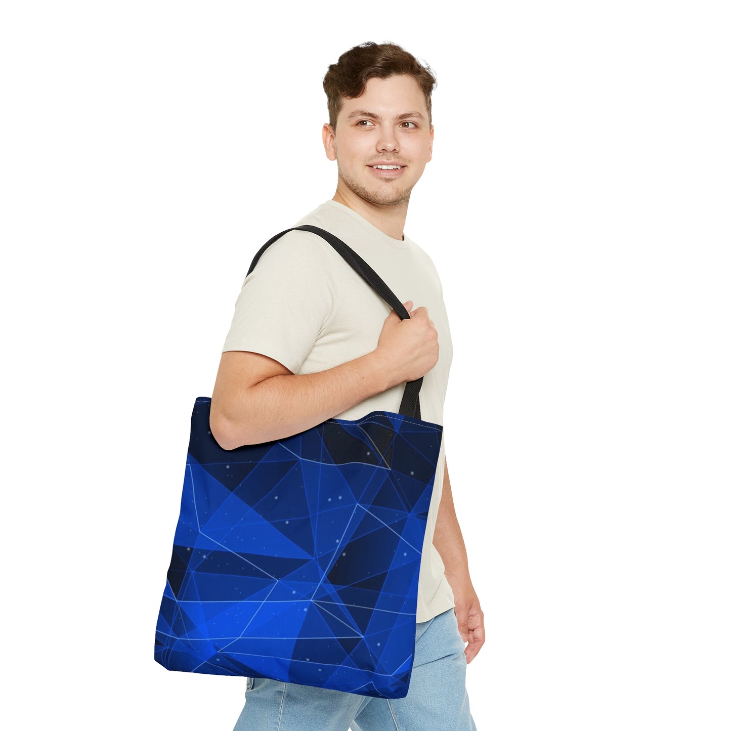 Dark Blue Tote Bag (Geometric Patterns)