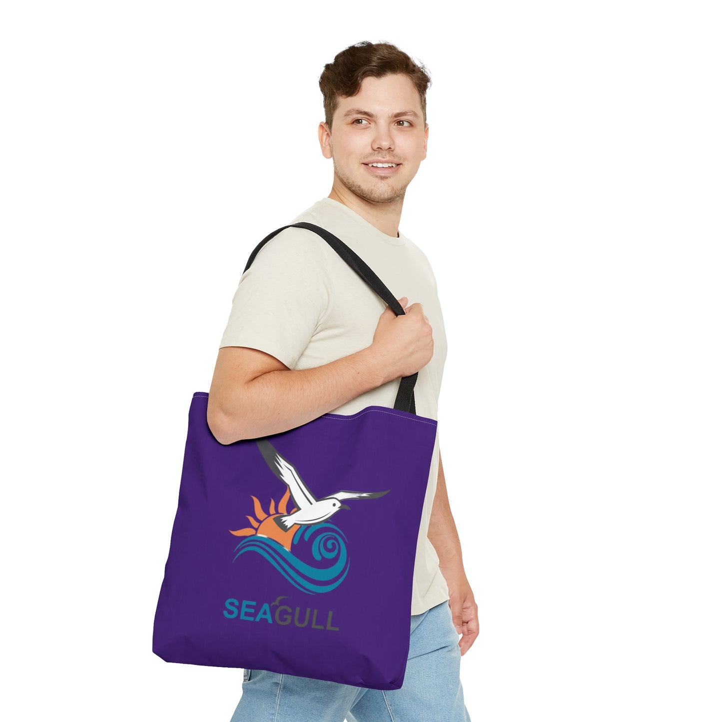 Purple Seagull Tote Bag