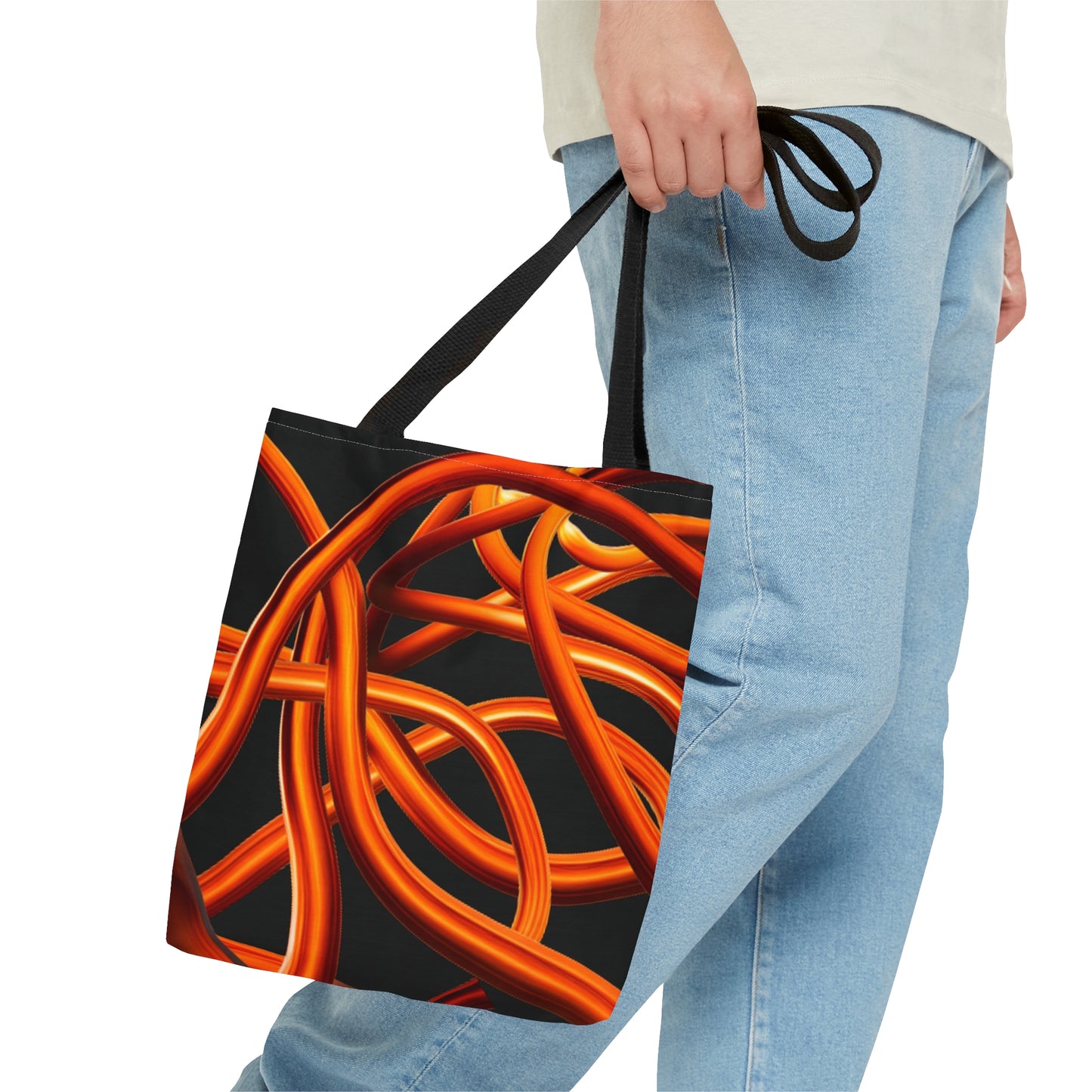 Orange Chain Tote Bag