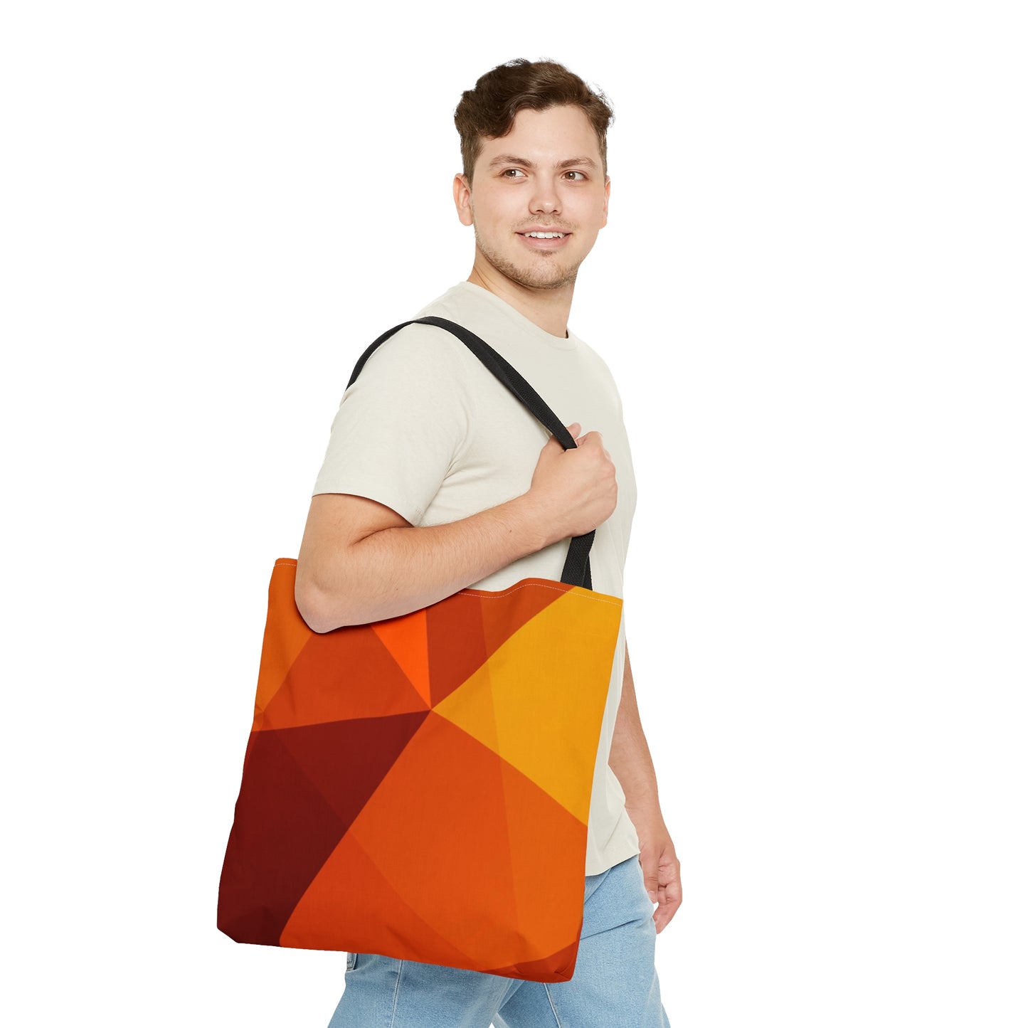 Orange Tote Bag (Geometric Patterns)