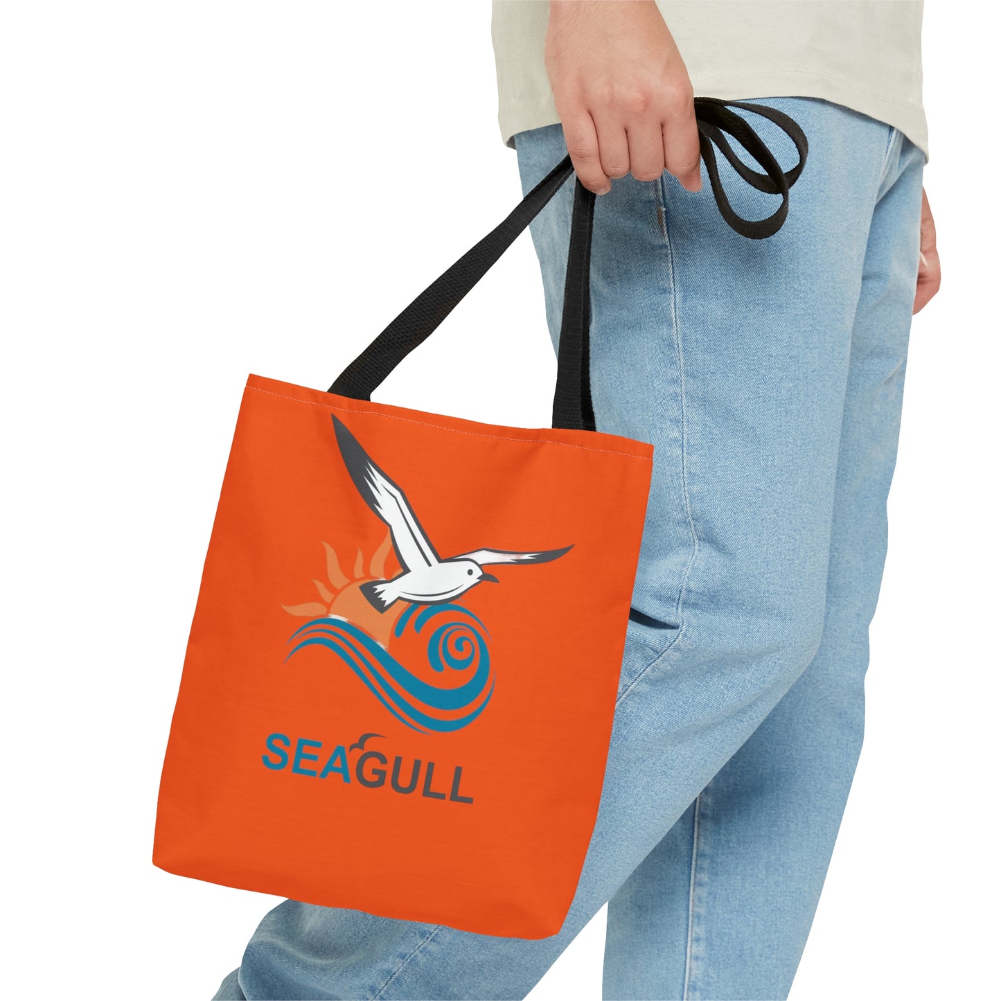 Orange Seagull Tote Bag