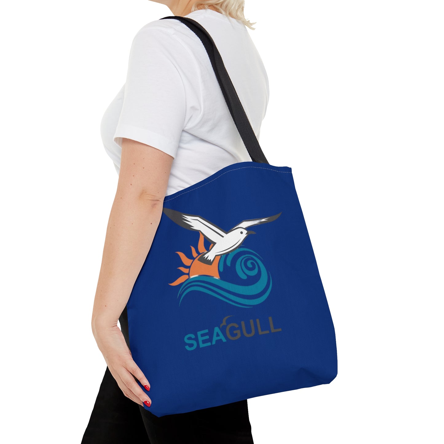 Dark Blue Seagull Tote Bag