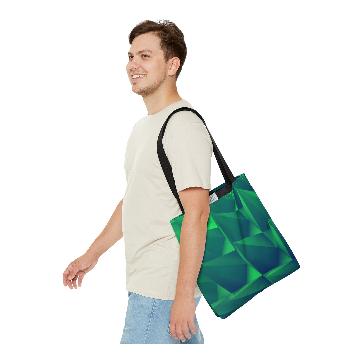 Green Tote Bag (Geometric Patterns)