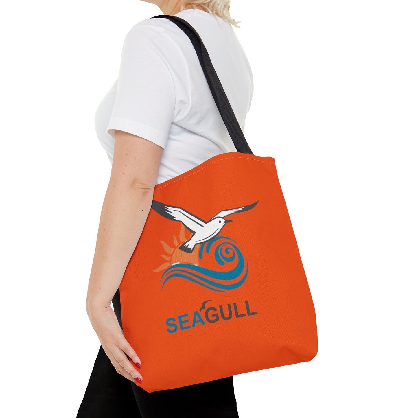 Orange Seagull Tote Bag