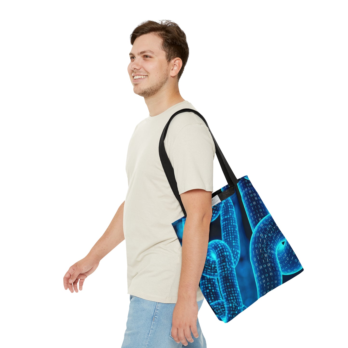 Blue Chain Tote Bag