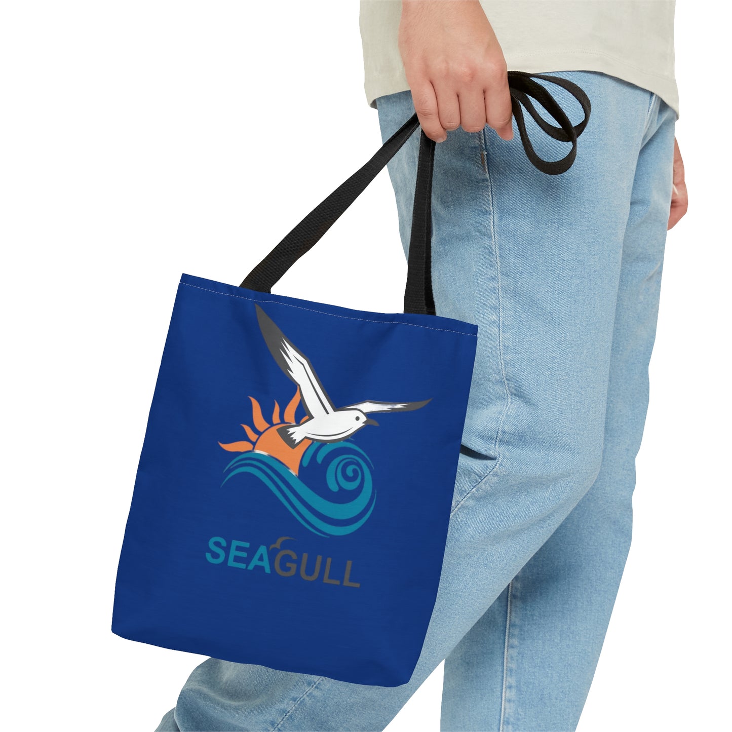 Dark Blue Seagull Tote Bag