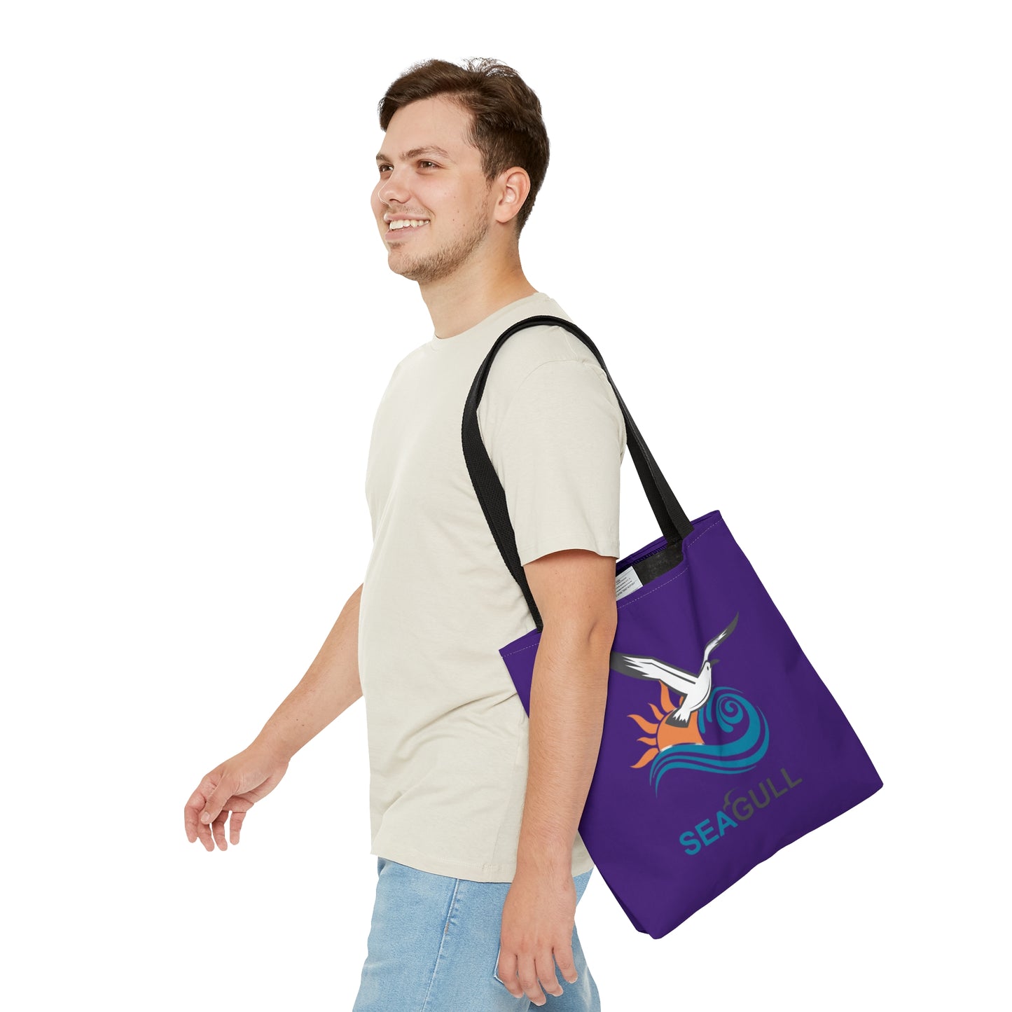 Purple Seagull Tote Bag