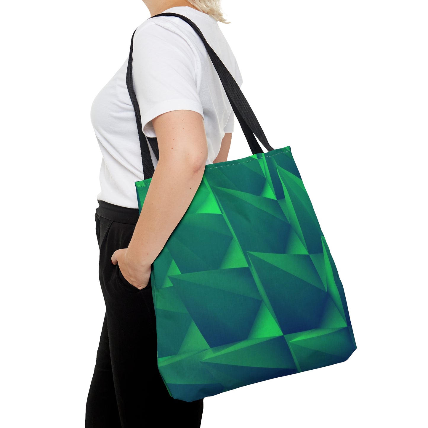 Green Tote Bag (Geometric Patterns)