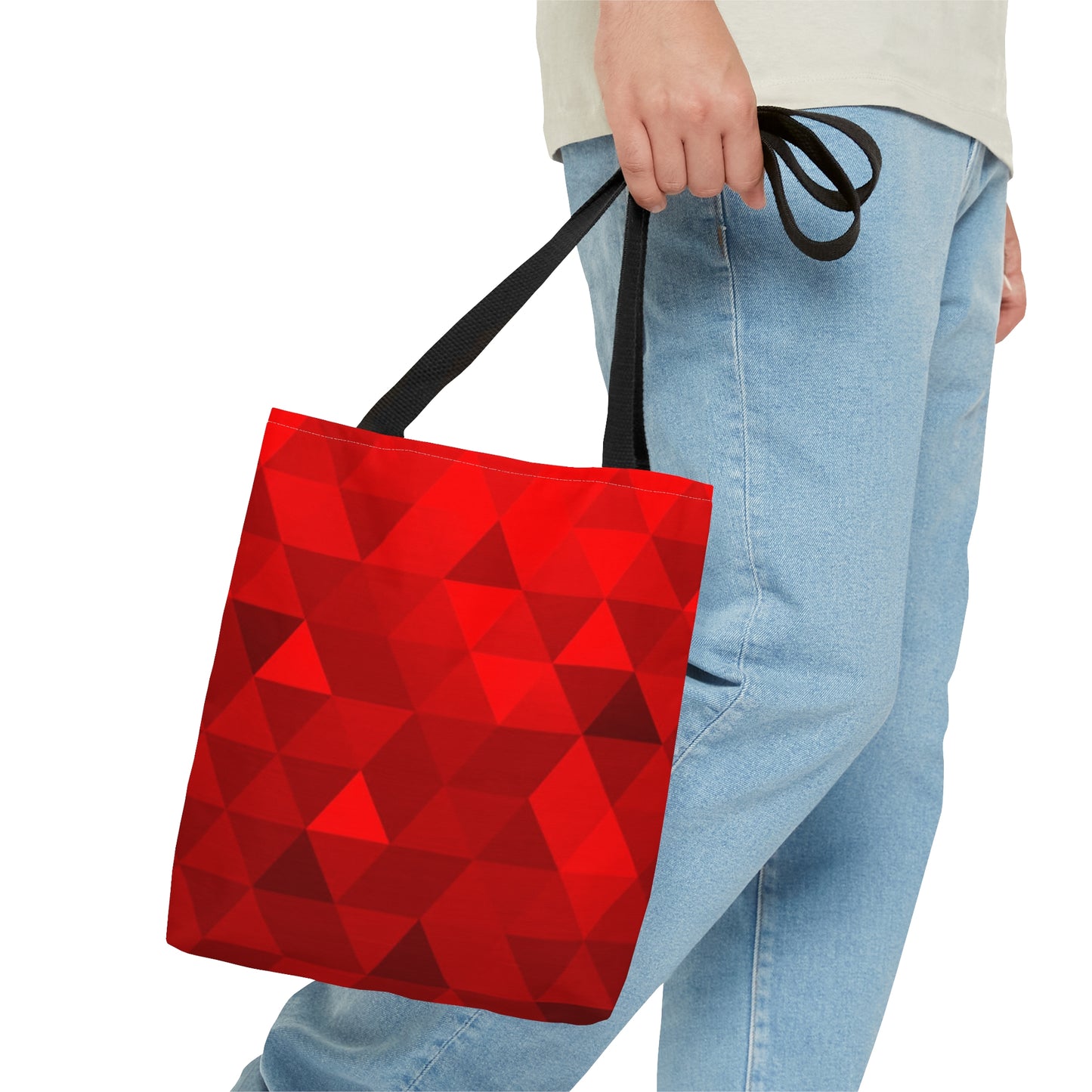 Red Tote Bag (Geometric Patterns)