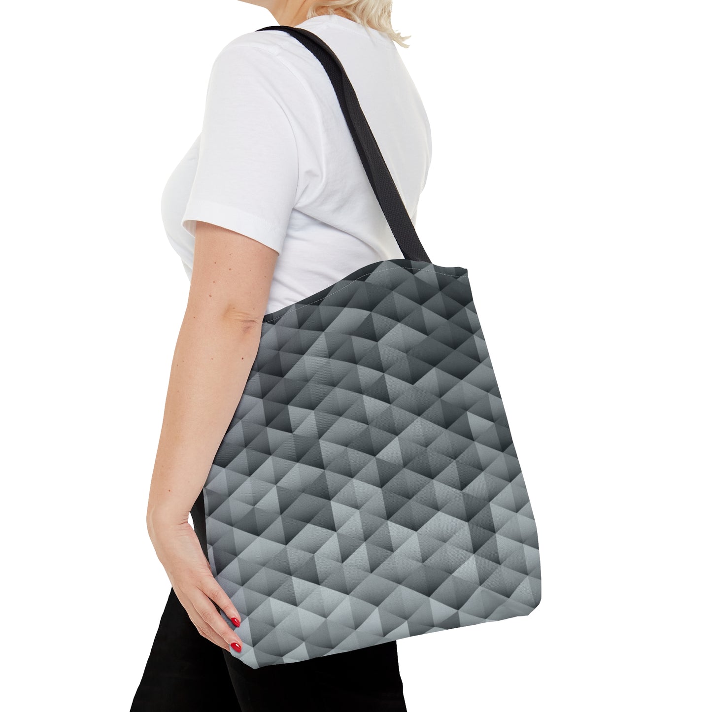 Grey Tote Bag (Geometric Patterns)