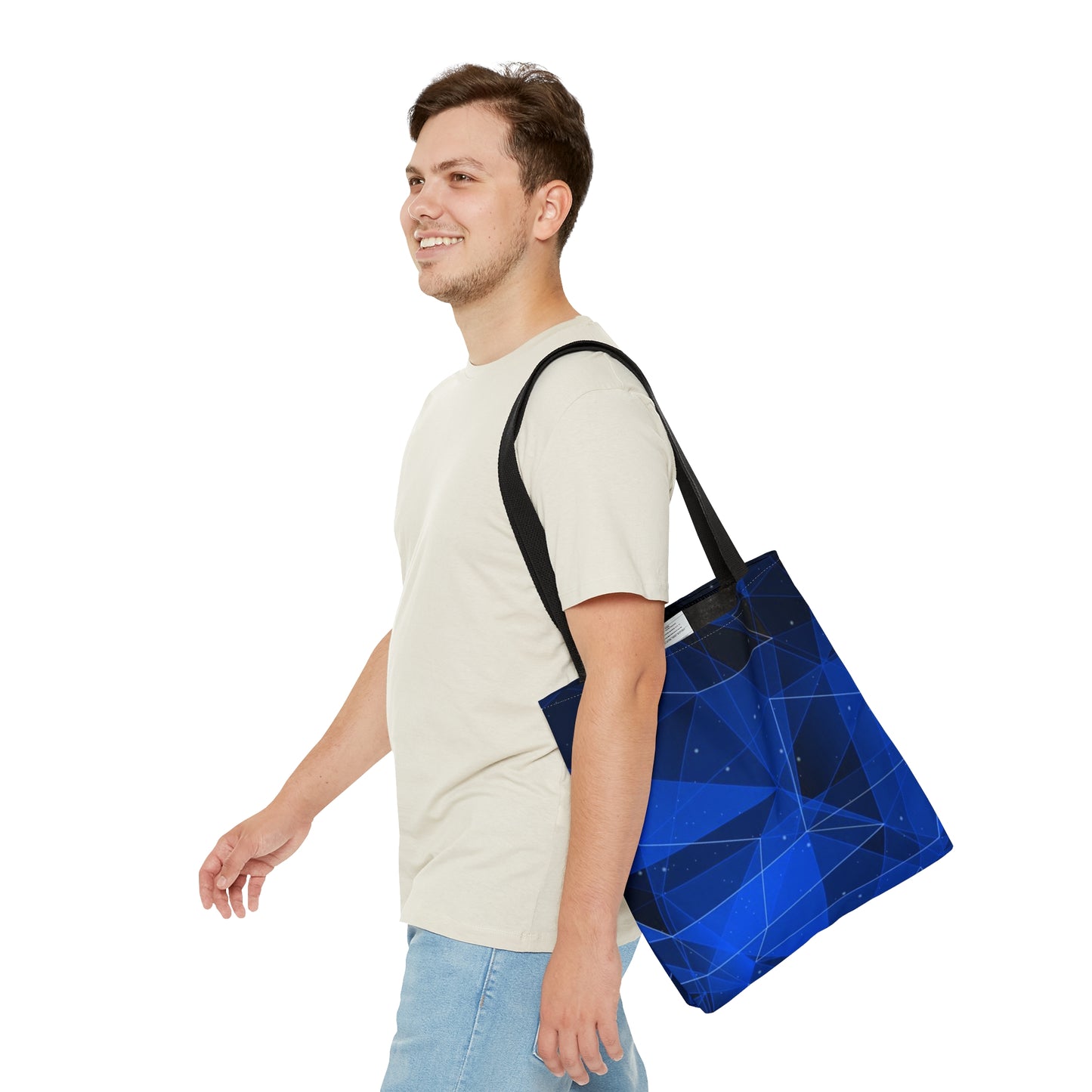 Dark Blue Tote Bag (Geometric Patterns)