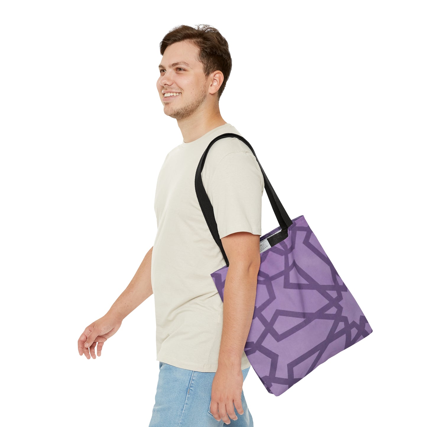 Purple Tote Bag (Geometric Patterns)