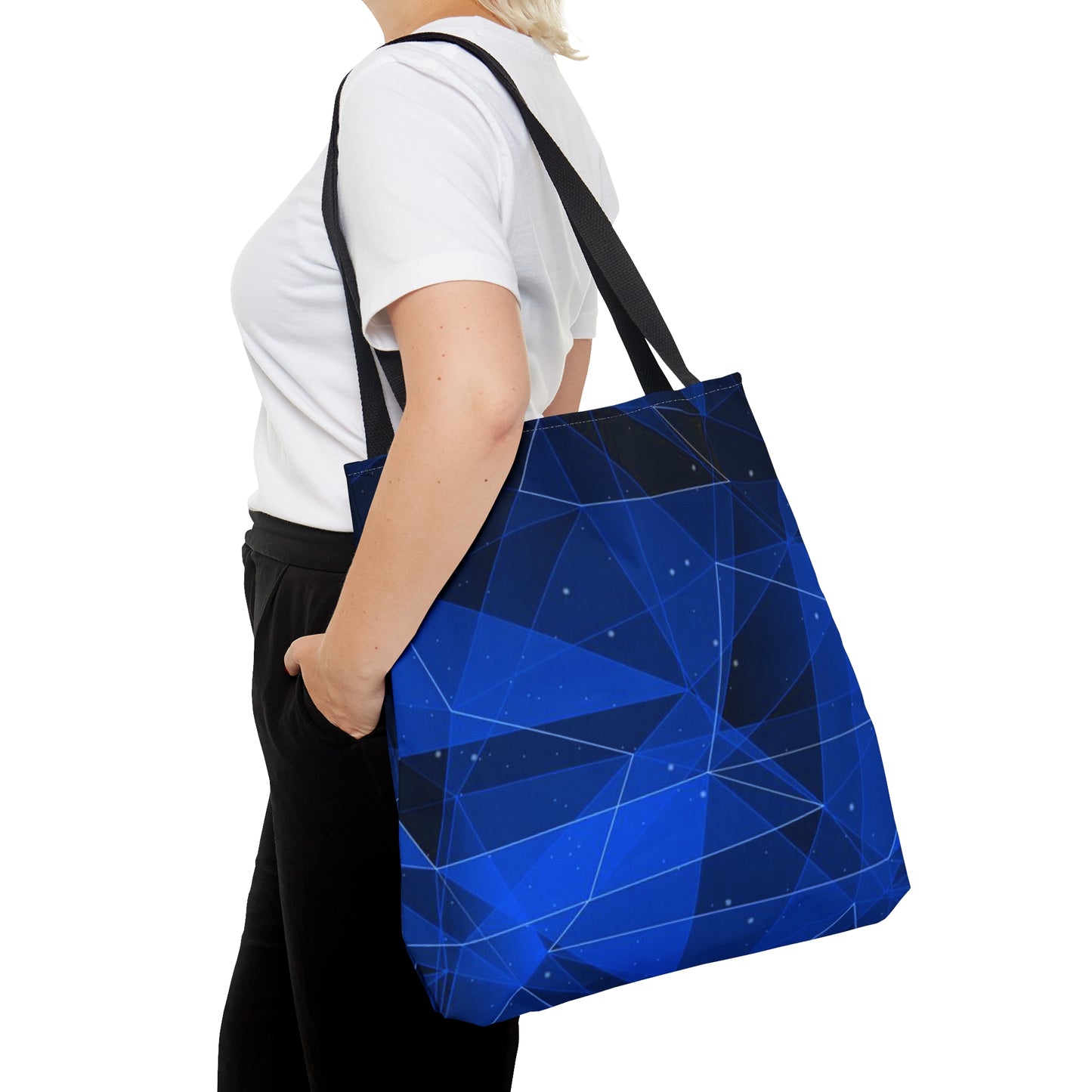 Dark Blue Tote Bag (Geometric Patterns)