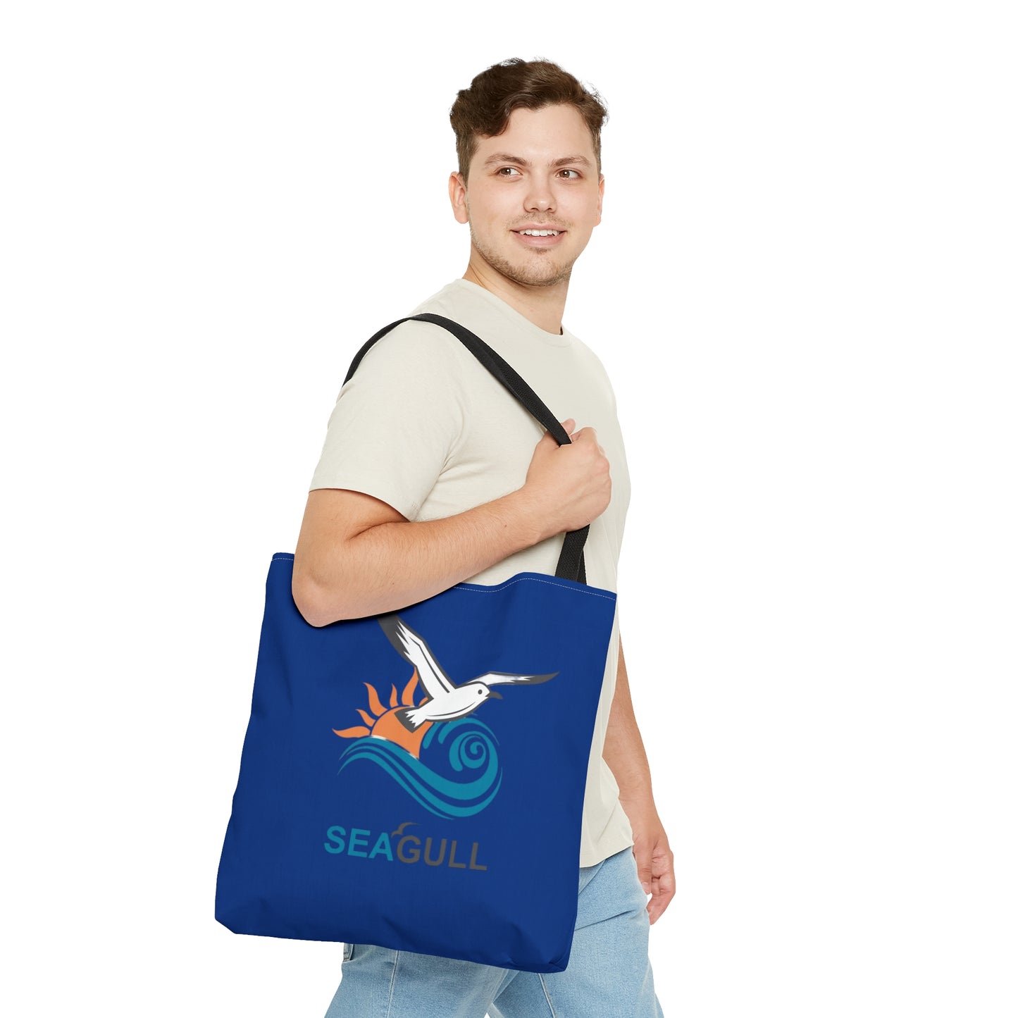 Dark Blue Seagull Tote Bag