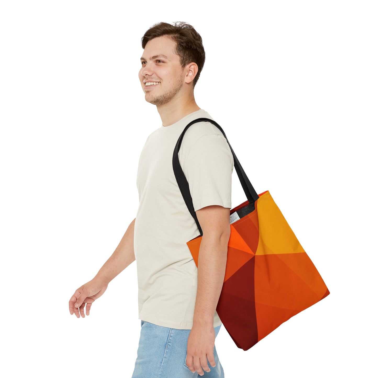 Orange Tote Bag (Geometric Patterns)