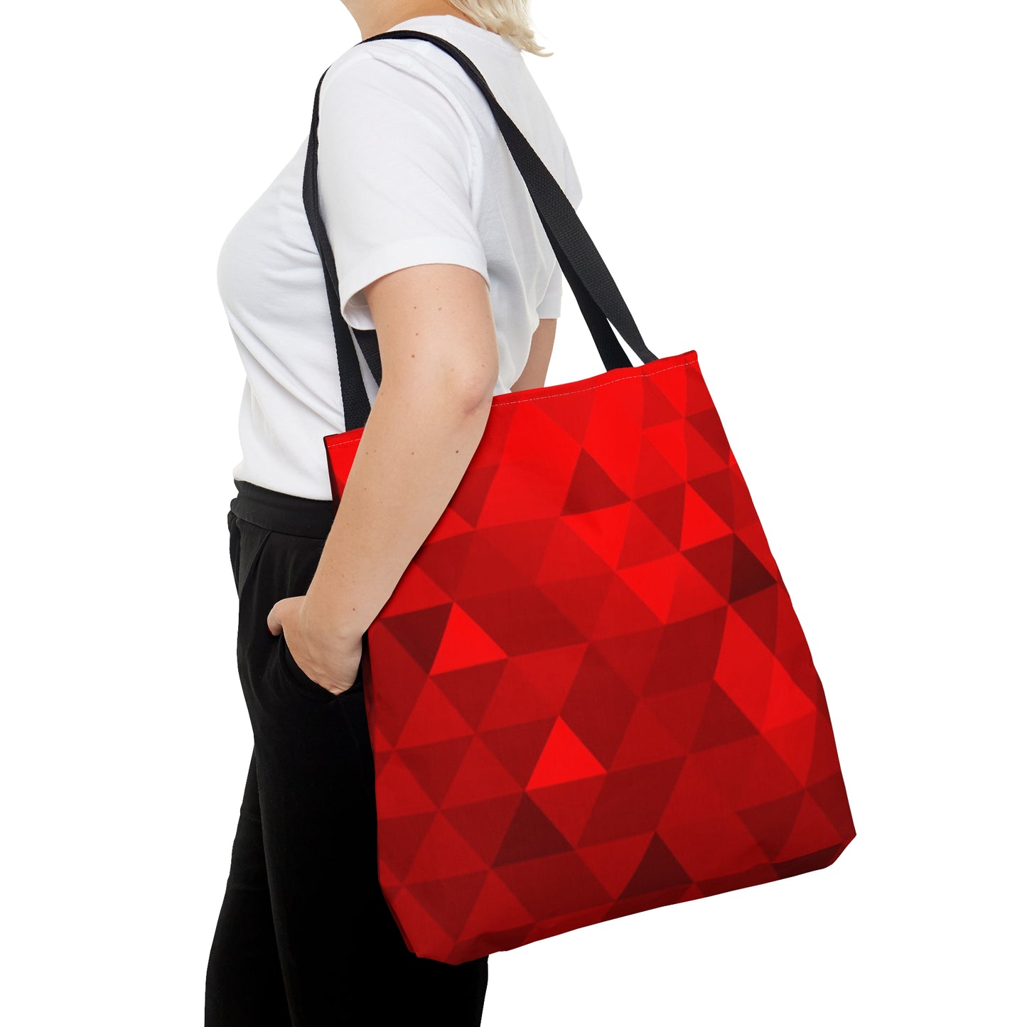 Red Tote Bag (Geometric Patterns)